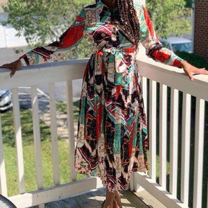 Pleated Long sleeve dress